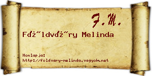 Földváry Melinda névjegykártya