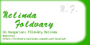 melinda foldvary business card