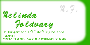 melinda foldvary business card
